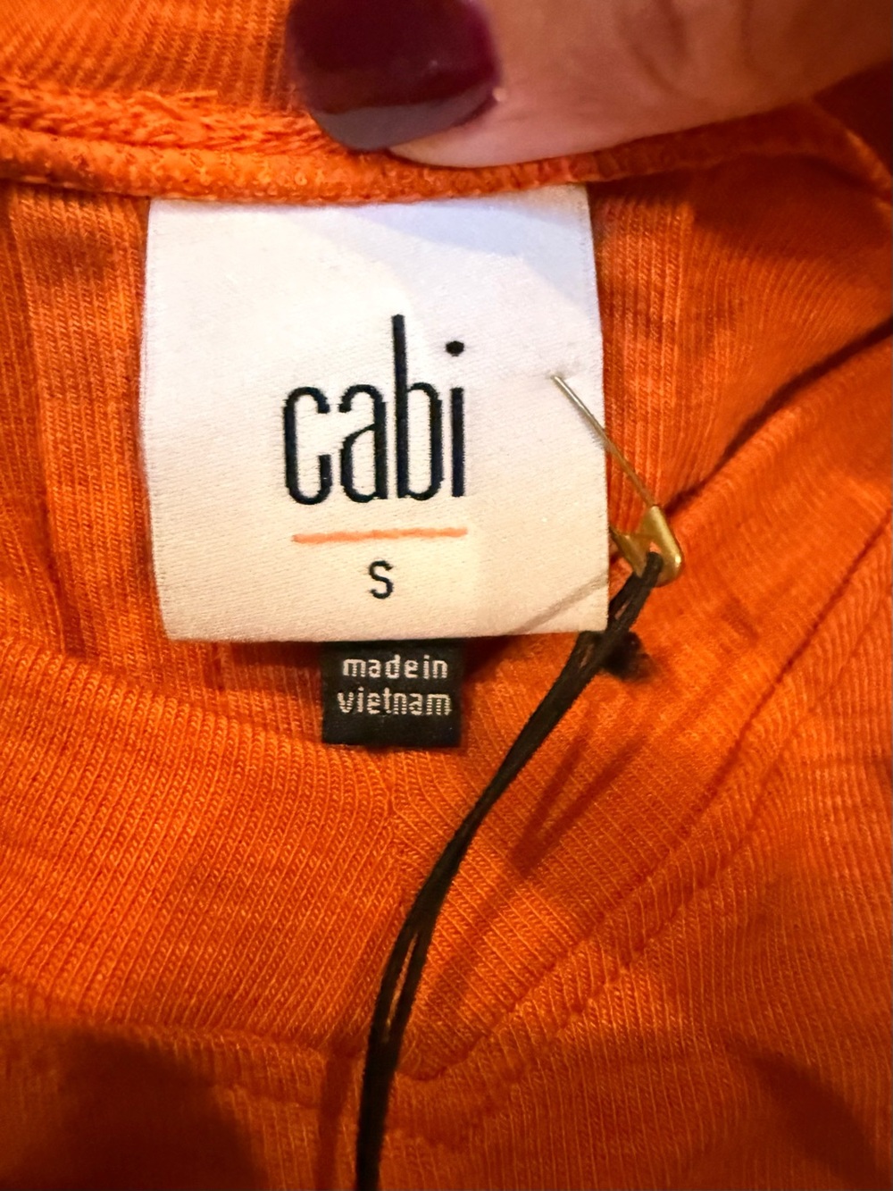 Cabi Rearview Mirror Hangout Tee Orange Gray High Low Top Sz S NWT. Fall Autumn - Picture 2 of 13